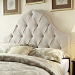 Beige capitone headboard for king size bed