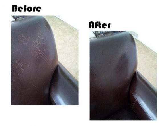 Scratches before and after