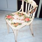 Decoupage chair Flowers with angels