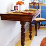 Wooden console table in the kitchen