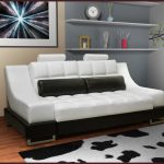 سرير أريكة للاستخدام اليومي باللونين الأبيض والأسود