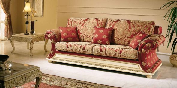 Sofa with tapestry upholstery