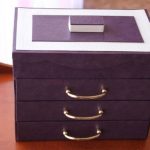 Purple cardboard chest of drawers
