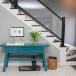 Blue console table for the hallway