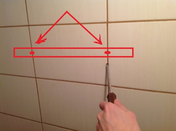 Holes are better to do at the tile joints