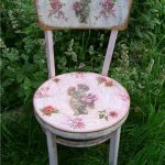 An interesting restoration of an old chair with a beautiful pattern.