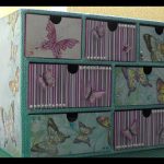 Cardboard chest decorated with butterflies