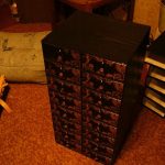 Chest of drawers in brown cardboard with lots of drawers