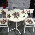 Set - table and chairs after decoupage restoration