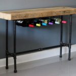 Kitchen console with bottle hanger