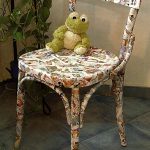 Beautiful updated chair in the technique of mosaic