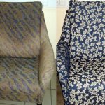 Armchairs before and after changing upholstery