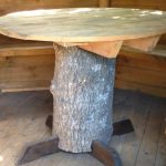 Round table made of scrap materials