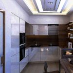 Kitchen cabinets to the ceiling in a modern built-in kitchen