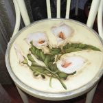 Decoupage chair lilies