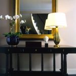 Massive dressing table and framed mirror