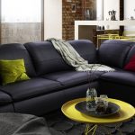 Miękka narożna sofa w kolorze czarnym