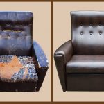 Na-update na leather chair na may bagong upholstery