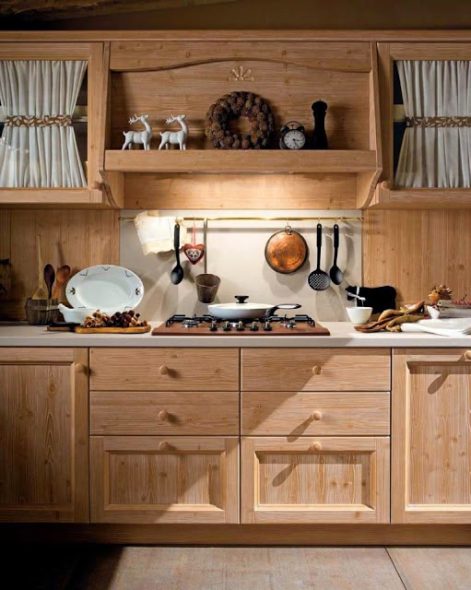 Pine wood kitchen