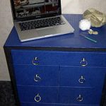 Simple and durable blue cardboard chest of drawers
