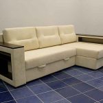 Folding corner sofa na may teflon coating