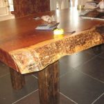 Self-made table top from unedged wood