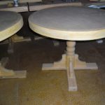 Homemade round wood tables