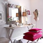 Folding dressing table and chair in a small room