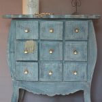 Solid antique chest of drawers made of cardboard