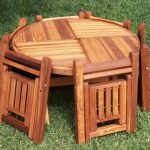 Folding table and chairs for giving