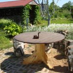 Table and stools from scrap materials to the country