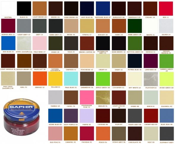 The range of colors of cream