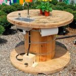 Convenient outdoor table round shape
