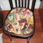 Chair seat decoration newspaper clippings