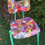 Bright flower decoupage for a country chair
