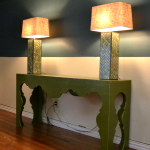 Green console table from MDF