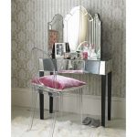 Mirror table with folding mirror