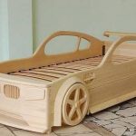 Wooden bed car for a teenager