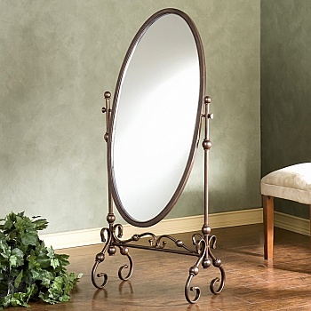 Ovalno ogledalo na stalku