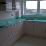 New glass worktop in the corner kitchen