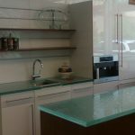 Glass worktop for kitchen furniture
