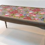 Decorated with painting, dining table top