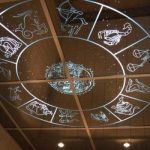 Mirror panel na may zodiac sign ceiling