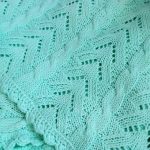 Openwork blanket for baby in turquoise color