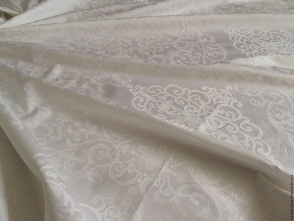 White satin patterned