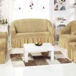 Beige Euro-covers for sofas of different sizes