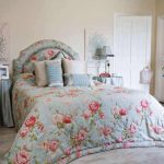 Floral design for the bed with floral headboard
