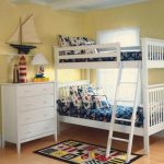 Wooden bunk bed in white