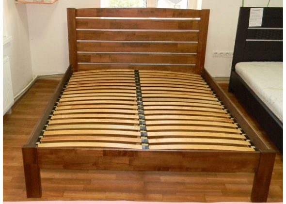 Bed with beech slats