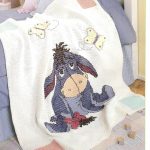 Children's knitted plaid with a donkey Eeyore